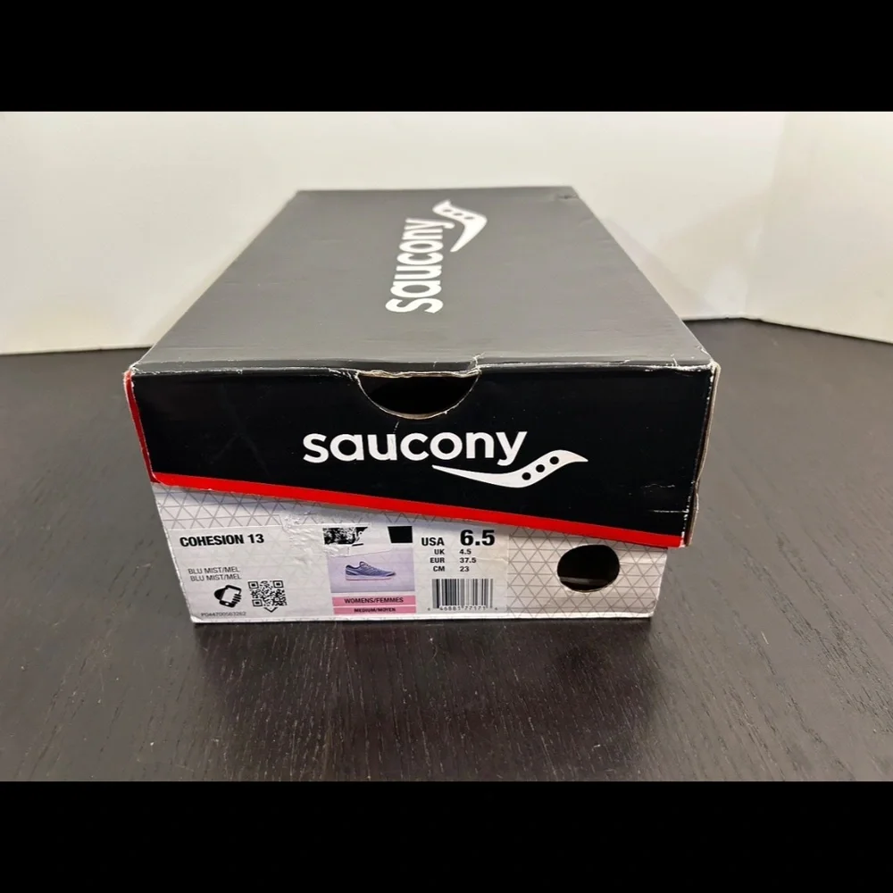 Saucony Cohesion 13 Running Shoes Sneakers Blue Mist/Melon Womans 6.5
